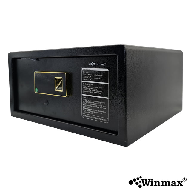 ตู้เซฟขนาดเล็ก ล็อคด้วยรหัสผ่านและลายนิ้วมือ สำหรับบ้าน โรงแรม สำนักงาน Winmax-2042W